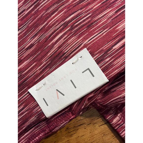 LIVI Lane Bryant Women's Plus Size Red Space Dye Active Capri Size 18/20 2X New - Picture 5 of 6